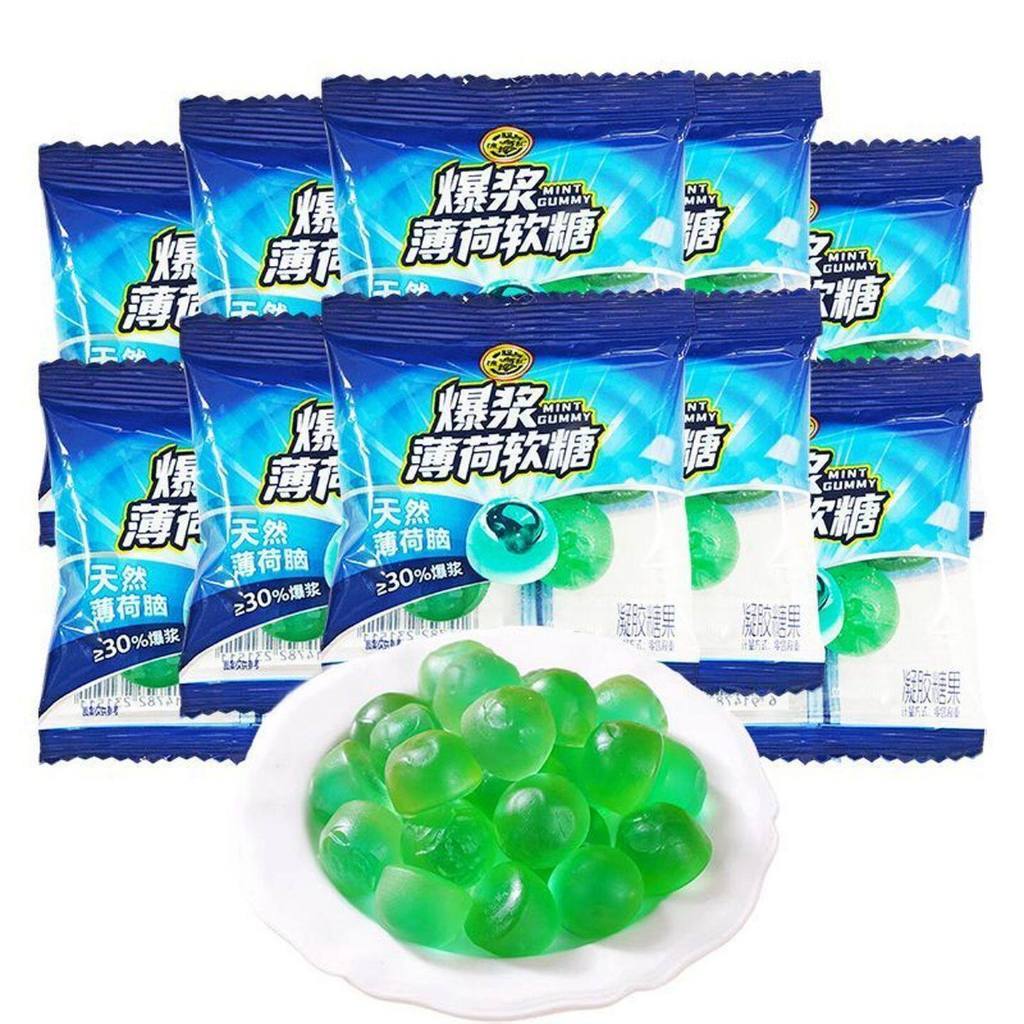 [新货亏卖冲销量] 徐福记 爆浆薄荷软糖 冰凉夹心 清爽口气 春游学校 办公室必备 小零食 Mint Burst Soft Candy (500g)