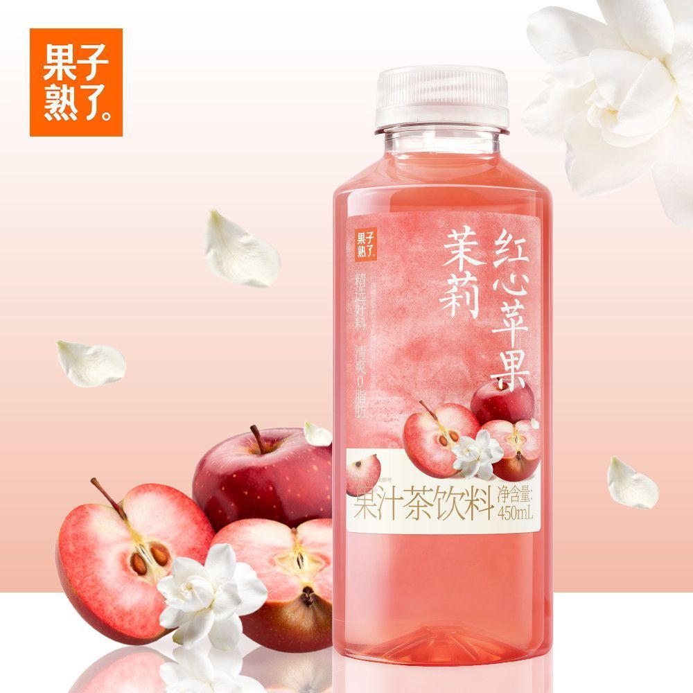 [新货亏卖冲销量] 果子熟了 果汁茶饮料 多肉荔枝茉莉 凤梨柳橙 红心苹果 多口味混合 清爽0脂肪 果茶饮品 Mixed Fruit Tea Drink 0 Fat (450ml)