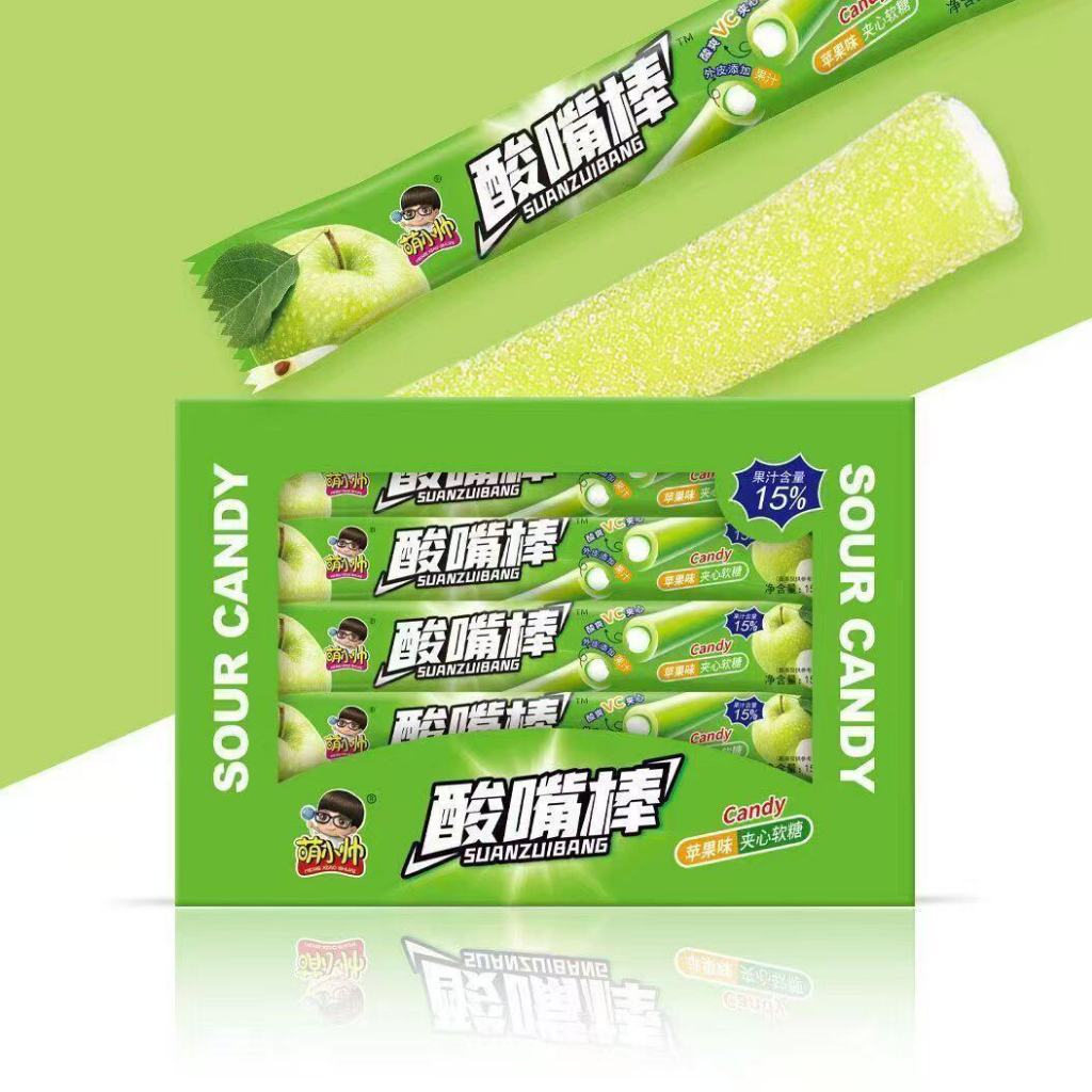 [新货亏卖冲销量] 萌小帅 酸嘴棒 草莓味 葡萄味 白桃味 可乐味 酸甜软糖 休闲零食 Sour Candy Straws (30s)