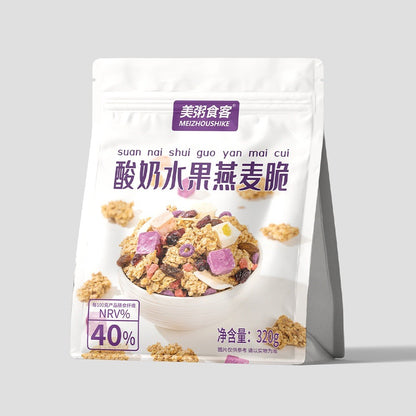 [新货亏本冲销量] 美粥食客 草莓水果燕麦脆 酸奶水果燕麦脆 酸奶坚果燕麦脆 非油炸 不含反复脂肪 营养早餐麦片 MeiZhouShiKe Yogurt Oat Crunch (320g)