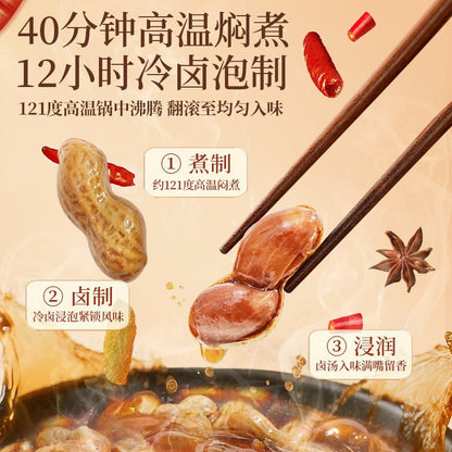[新货亏本冲销量] 老街口 卤汁花生 带壳 香辣味 五香味 零食小吃下酒菜 Lao Jie Kou Braised Peanuts Spicy Five Spice (250g)