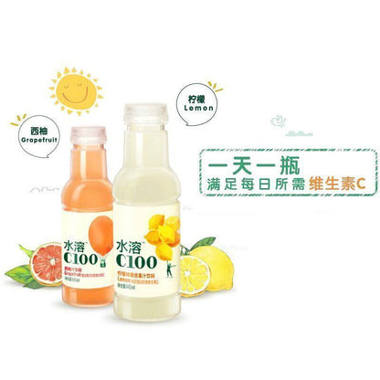 [新货亏本冲销量] 农夫山泉水溶C100 柠檬/血橙/青皮桔 维生素C果汁饮料 补水啦 Nongfu Spring C100 Lemon/Blood Orange/Calamansi Juice (445ml)