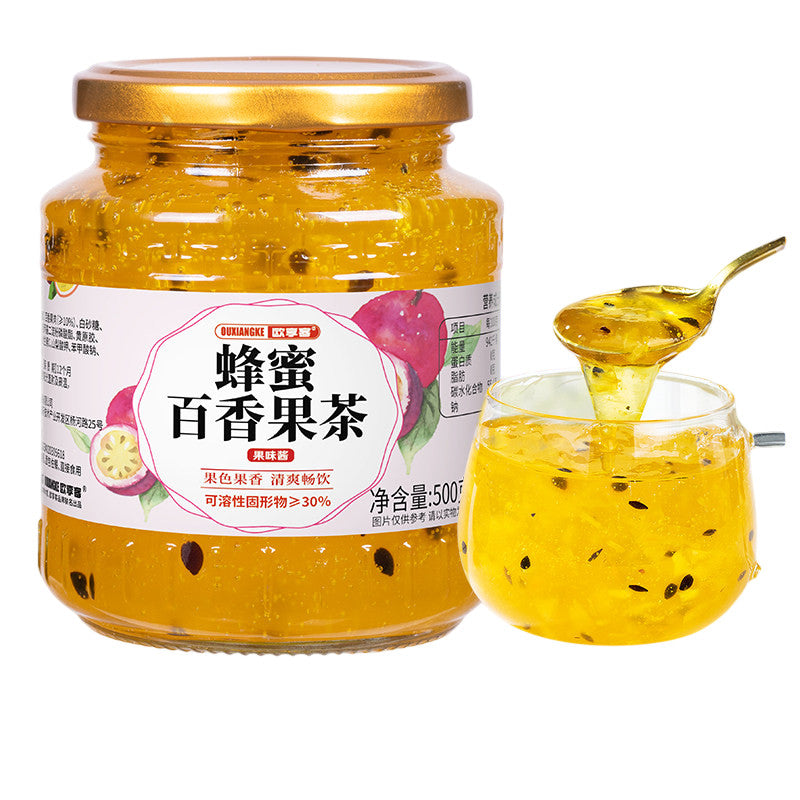 [新货亏本冲销量] 欧享客 夏日清凉 多口味果酱茶 荔枝青提 柚子 百香果 蜜桃乌龙 金桔柠檬 100% Refreshing Fruit Tea Jam Mix Lychee Peach Passion Fruit Tea (500g)