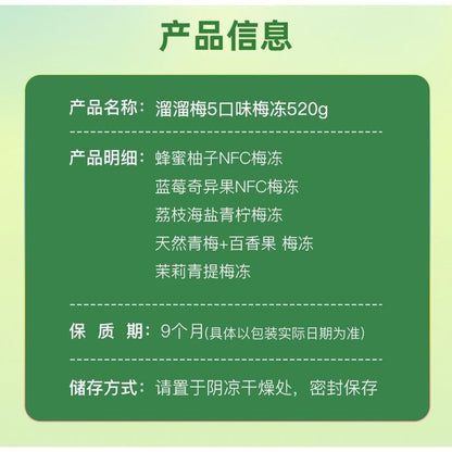 [新货亏卖冲销量] 溜溜梅 梅冻大礼包 水果果冻 0脂肪 0色素 办公室 休闲零食 年货礼包 Plum Jelly Snack Gift Pack (520g)