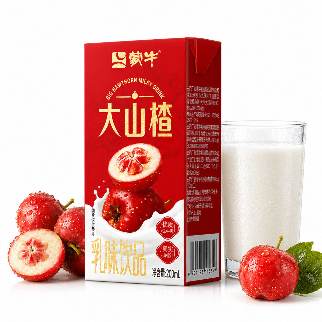 [新货亏卖冲销量] 蒙牛 大山楂牛奶 饮品 红枣山楂 营养早餐奶 酸甜乳饮料 Hawthorn Milk Drink (200ml)
