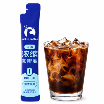 [新货亏卖冲销量] 瑞幸咖啡 浓缩咖啡液 意式黑咖 生椰风味 即溶咖啡饮料 提神速溶 便携咖啡液 Instant Black Coffee (15ml)