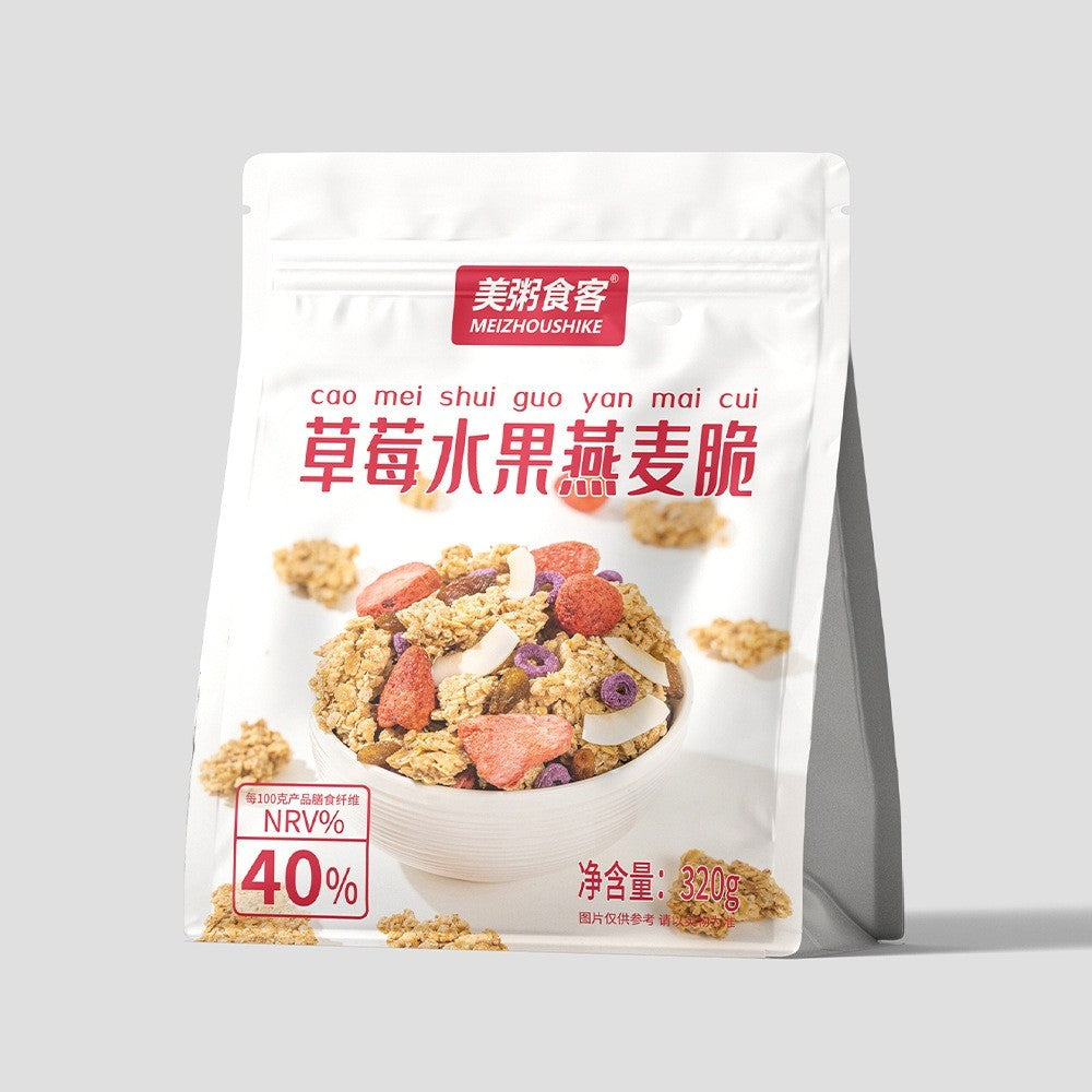 [新货亏本冲销量] 美粥食客 草莓水果燕麦脆 酸奶水果燕麦脆 酸奶坚果燕麦脆 非油炸 不含反复脂肪 营养早餐麦片 MeiZhouShiKe Yogurt Oat Crunch (320g)
