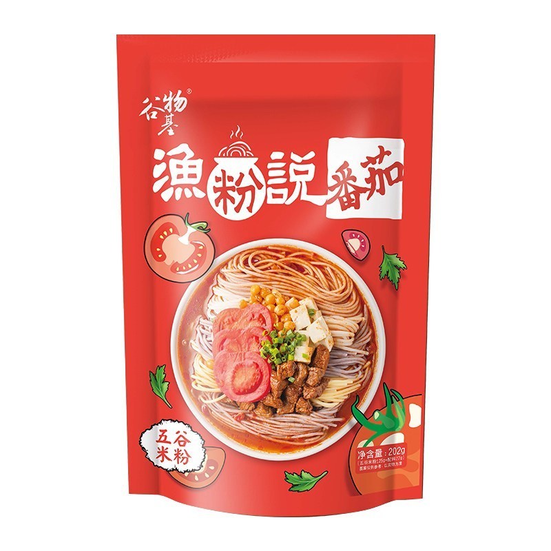 [新货亏卖冲销量]  渔粉说 谷物渔粉 三色面 麻辣 酸辣 番茄 金汤口味 五谷鱼粉 江西米线 方便速食 Fish Rice Noodles (223g)