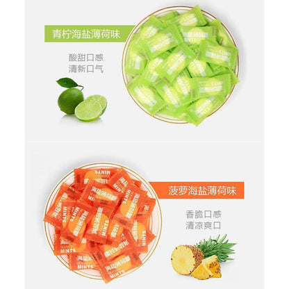 [新货亏本冲销量] 糖果 甘草陈皮维C含片 海盐百香果 菠萝 青柠 消食开胃糖 Sea Salt Candy Vitamin C Lozenges Passion Fruit Tangerine Pineapple Lime (10PCS)