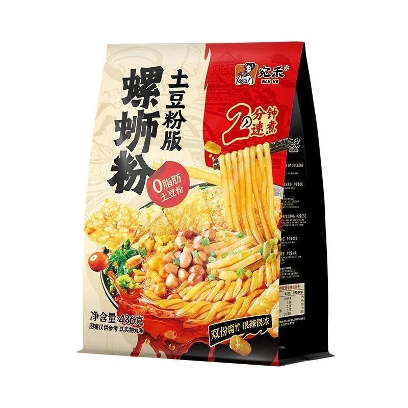 [新货亏本冲销量] 宛禾 螺蛳粉土豆粉版 双份腐竹加量 网红夜宵解馋方便面河南 速食米粉米线 WanHe Luosifen Potato Noodle Extra Beancurd Snack (436g)