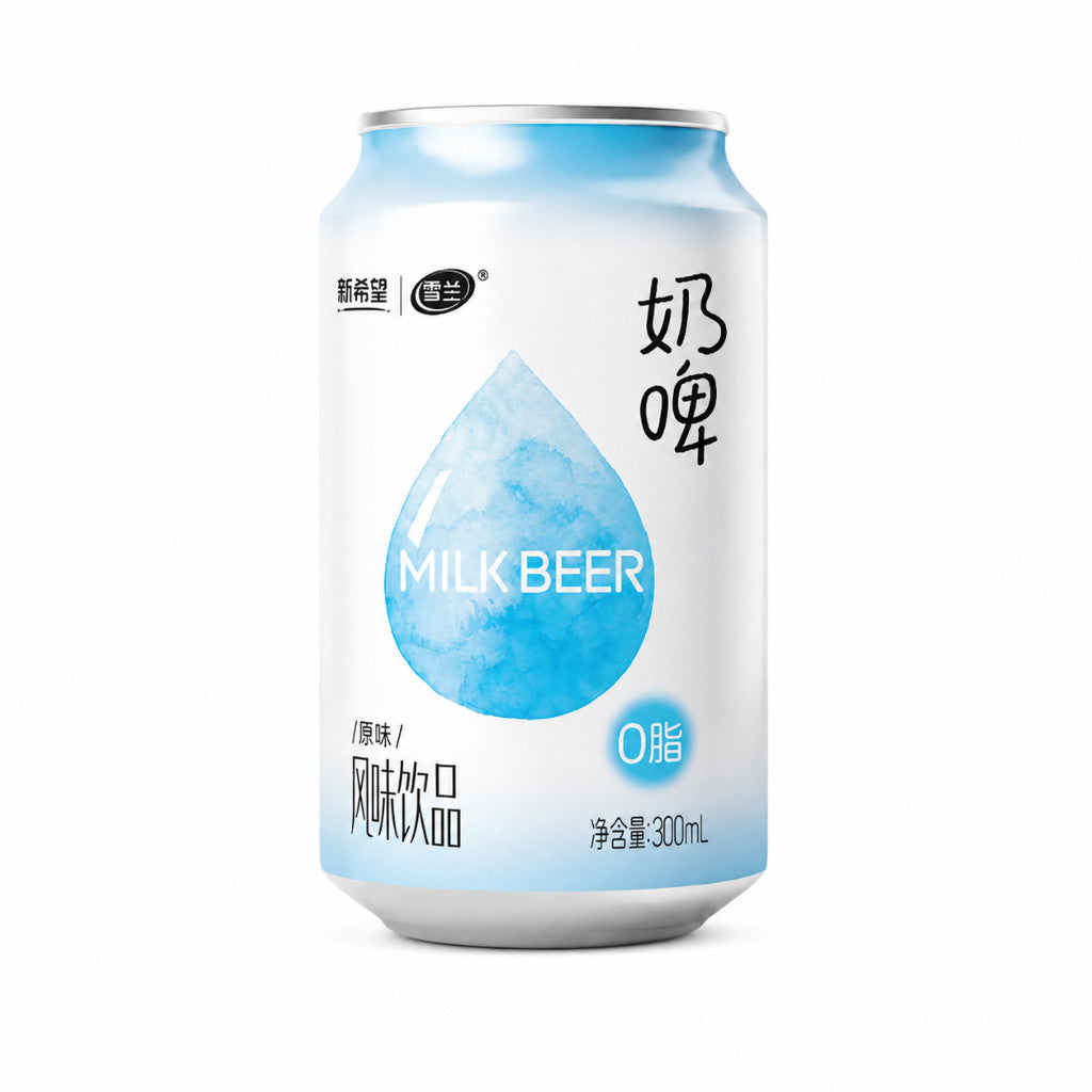 [新货亏本冲销量] 新希望 雪兰风味奶啤 0脂 网红饮料 New Hope Milk Beer Drink Zero Fat Beverage（300ml）