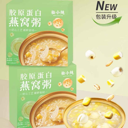 [新货亏卖冲销量] 松小炖 胶原蛋白燕窝粥 即食花胶 燕窝粥 轻养生早餐代餐甜品 Bird’s Nest Collagen Porridge (170g)