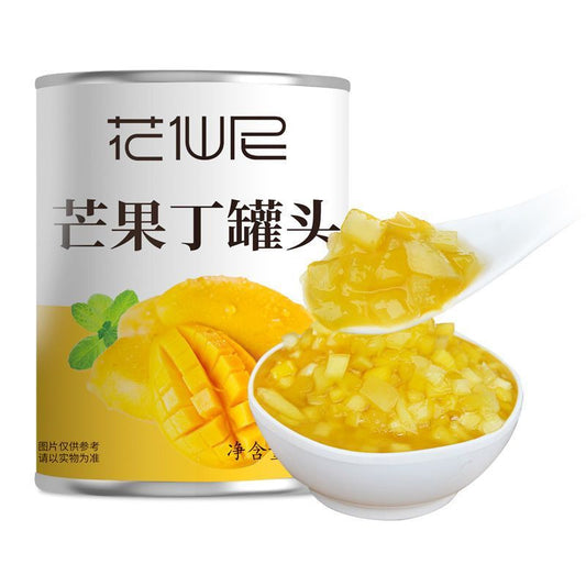 [新货亏本冲销量] 花仙尼 芒果丁罐头 芒果罐头 杨枝甘露芒果粒 芒果泥 奶茶店甜品专用芒果碎粒 HuaXianNi Canned Diced Mango (850g)