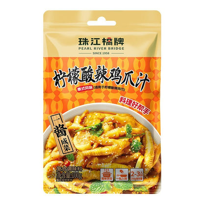 [新货亏本冲销量] 珠江桥牌 柠檬酸辣鸡爪汁 泰式风味汁 无骨凉拌鸡脚 Pearl River Bridge Thai Style Hot & Sour Sauce Lemon Chicken Dressing (100g)