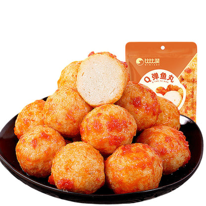 [新货亏本冲销量] 比比赞 Q弹鱼丸 香辣烧烤味 即食解馋 海味零食小吃休闲食品袋装 Bibizan Bouncy Fish Ball Spicy BBQ Flavor Viral Snack Ready To Eat (100g)