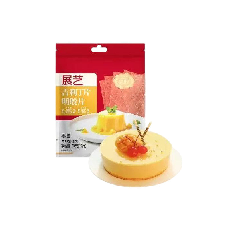 [新货亏本冲销量] 展艺 吉利丁片 明胶片 凝胶片 儿童食用 烘焙原材料制作 无添加 ZhanYi Gelatine Leaves Gelatin Sheets Baking Ingredients Jelly Pudding (25g)