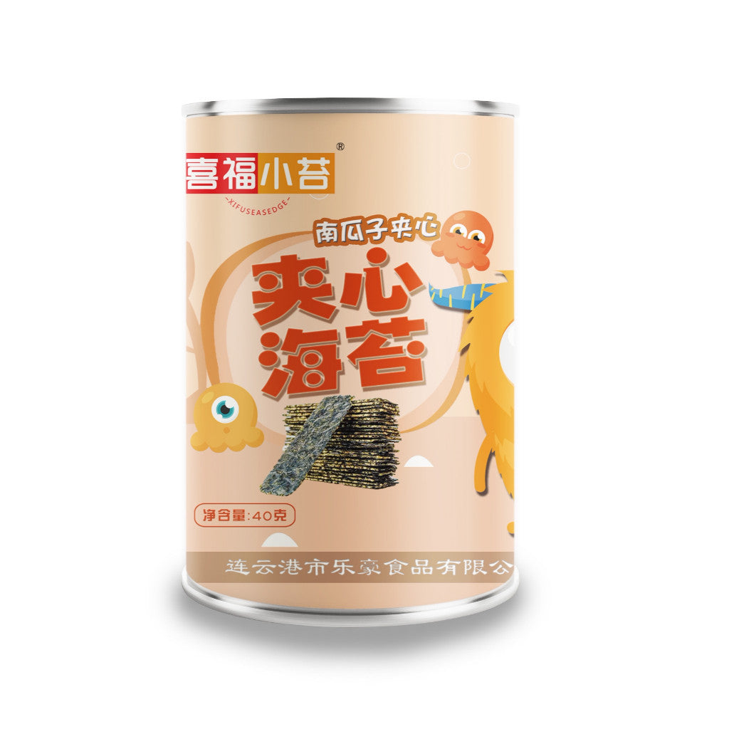[新货亏卖冲销量] 喜福小苔 芝麻夹心海苔 酥脆营养 即食海苔 孕妇儿童 休闲零食罐装 Sesame Seaweed Crispy Snack (40g)