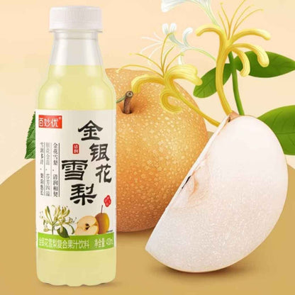 [新货亏卖冲销量] 百妙优 金银花雪梨味 枇杷味果汁 清爽植物饮料 冰镇解渴 风味饮品 Honeysuckle Pear & Loquat Juice Drink (430ml)
