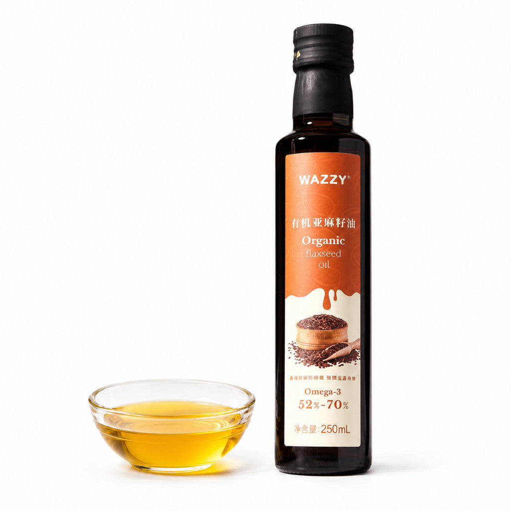 [新货亏卖冲销量] Wazzy 有机纯亚麻籽油 一级冷榨初榨 亚麻籽食用油 轻养生 Organic Flaxseed Oil (250ml)