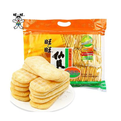 [新货亏本冲销量] 旺旺 雪饼 仙贝 大米饼 饼干 汪汪 旺仔 米果 休闲零食小吃 童年怀旧食品 Want Want Rice Crackers Shelly Savory Senbei Party Biscuits (400g)
