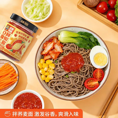 [新货亏本冲销量] 虎邦 鬼特辣酱 青椒贡菜辣酱 泰式猪肉打抛饭酱 0脂鲜椒酱 嘎嘎香肉沫烧茄子 下饭酱 拌饭拌面即食调味 Hu Bang Spicy Sambal Paste Viral Rice Condiments (200g)