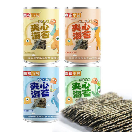 [新货亏卖冲销量] 喜福小苔 芝麻夹心海苔 酥脆营养 即食海苔 孕妇儿童 休闲零食罐装 Sesame Seaweed Crispy Snack (40g)