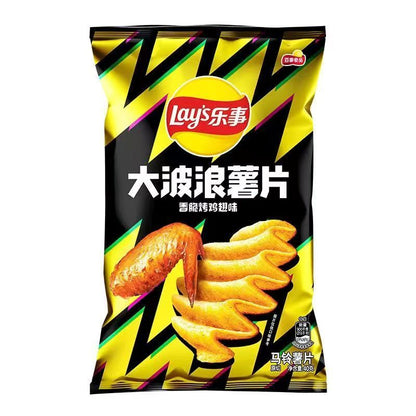 [新货亏本冲销量] 乐事 大波浪薯片 辛辣味 鱿鱼味 鸡翅味 五花肉味 Lay's Wave Potato Chips (40g)