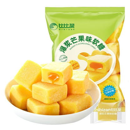 [新货亏本冲销量] 比比赞 爆浆芒果软糖 果汁夹心糖 网红零食 休闲食品 水果味糖果 Bibizan Mango Lava Gummy Bursting Juice Soft Candy Fruit Snacks (480g)