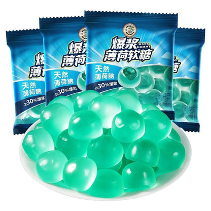 [新货亏卖冲销量] 徐福记 爆浆薄荷软糖 冰凉夹心 清爽口气 春游学校 办公室必备 小零食 Mint Burst Soft Candy (500g)