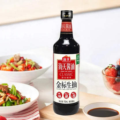 [新货亏本冲销量] 海天 金标生抽 家用商用一级酱油 厨房调味品 Haday Golden Label Superior Light Soy Sauce Kicap Cair Soya Sos (750ml)