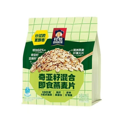 [新货亏本冲销量] 桂格奇亚籽5黑5红5白5润混合即食麦片 无米粥 蒸糯 麦果脆奶块水果麦片 热带水果麦片 Quaker Chia Multigrain 5 Black Red White Quinoa Multigrain (500g)