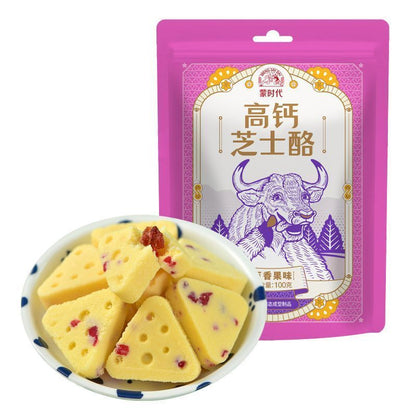 [新货亏本冲销量] 蒙时代 儿童高钙芝士奶酪 三角奶酪块 奶酥独立包装 内蒙酸奶酪奶酥 MengShiDai High Calcium Cheese Block Triangle Milk Cake Snack (100g)
