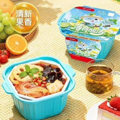 [新货亏卖冲销量] 海底捞 夏日限定 薄荷甜辣酸汤 自煮火锅 爆款宿舍速食 懒人小火锅 夜宵方便 即食套餐 Mint Sweet Spicy Self-Heating Hotpot (419g)