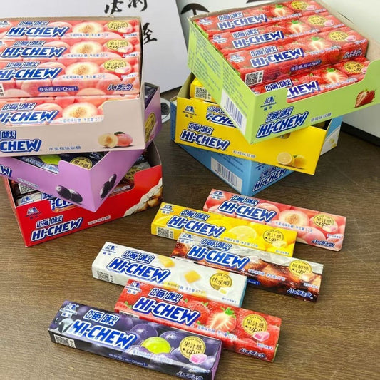 [新货亏卖冲销量] 森永制果 嗨啾 水果果汁软糖 果汁夹心 QQ口嚼糖 办公室喜糖 网红小零食 Morinaga Hi-Chew Hi Chew HiChew Fruit Chewy Candy (57g)