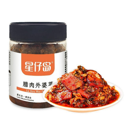 [新货亏卖冲销量] 星仔岛 腊肉外婆菜 湖南下饭菜罐装 即食拌饭 拌面腊味咸肉 Hunan Preserved Pork Pickles (250g)