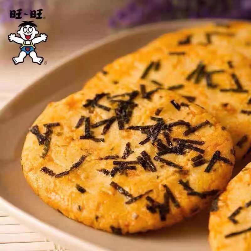 [新货亏卖冲销量] 旺旺 厚烧海苔米饼 糙米饼干 海苔咸香酥脆 休闲零食 办公室追剧解馋 Seaweed Rice Crackers Snack (118g)
