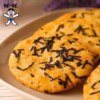 [新货亏卖冲销量] 旺旺 厚烧海苔米饼 糙米饼干 海苔咸香酥脆 休闲零食 办公室追剧解馋 Seaweed Rice Crackers Snack (118g)