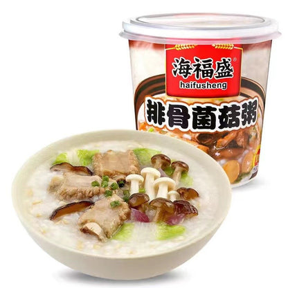 [新货亏本冲销量] 海福盛 燕麦粥 速食冻干粥 冲泡即食速食粥 排骨菌菇粥 精炖牛肉粥 家常海鲜粥 麦芯鸡粥 皮蛋瘦肉粥 香芋蔬菜粥 HaiFuSheng Instant Porridge Cup (40g)