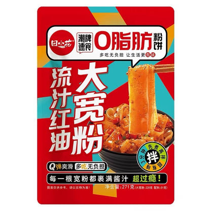 [新货亏本冲销量] 田小花流汁大宽粉 肥汁土豆粉 红油味 麻酱味 酸辣味 ０脂肪粉饼 面皮泡面土豆正宗山东宽粉 TianXiaoHua Spicy & Sesame Potato Noodles (274g)