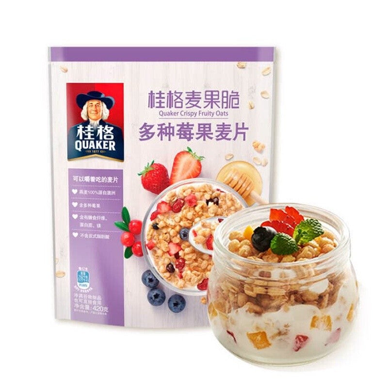 [新货亏本冲销量] 桂格奇亚籽5黑5红5白5润混合即食麦片 无米粥 蒸糯 麦果脆奶块水果麦片 热带水果麦片 Quaker Chia Multigrain 5 Black Red White Quinoa Multigrain (500g)