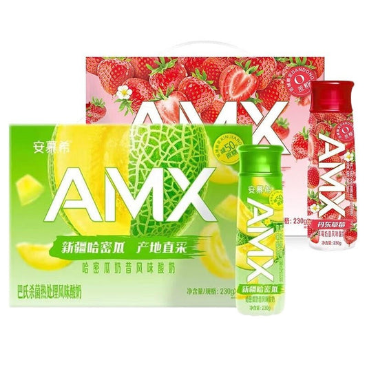 [新货亏本冲销量] 伊利安慕希 AMX 奶昔酸奶 长白山蓝莓 / 新疆哈密瓜 / 丹东草莓 / 芒果百香果 / 橙凤梨 / 黄桃燕麦 / 牛油果燕麦 / 嗒诗咪白桃燕麦  Ambrosial AMX Yogurt Drinks (230g)