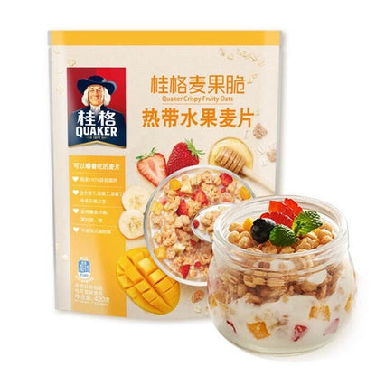 [新货亏本冲销量] 桂格奇亚籽5黑5红5白5润混合即食麦片 无米粥 蒸糯 麦果脆奶块水果麦片 热带水果麦片 Quaker Chia Multigrain 5 Black Red White Quinoa Multigrain (500g)