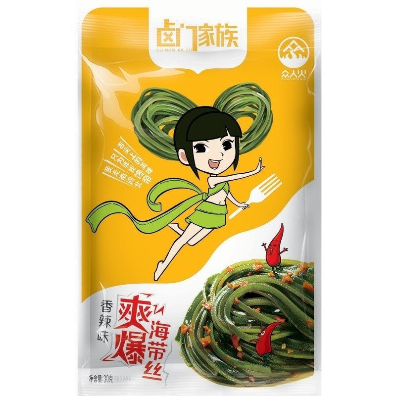 [新货亏本冲销量] 卤门家族 爽爆海带丝 麻辣香辣海带下饭菜 休闲小吃 卤门家族海带丝 LuMenJiaZu Spicy Kelp Silk Snacks (30g)