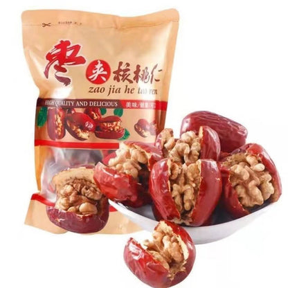 [新货亏本冲销量] 枣夹核桃仁 红枣夹核桃 新疆特产 大粒枣 独立小包装 红枣核桃零食 健康小吃 Red Dates Jujube With Walnut (500g)