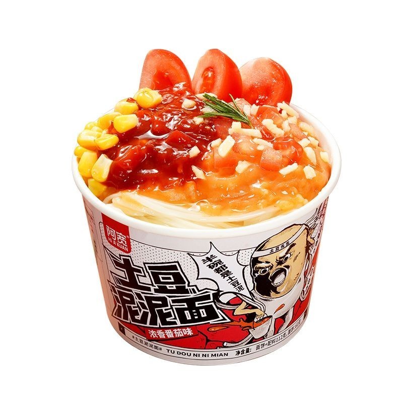 [新货亏本冲销量] 阿宽 爱吃鬼 土豆泥泥面 土豆泥拌面 土豆泥泥火鸡面 孜然麻辣味 坛坛酸菜味 浓香番茄味 鲜椒烧卤味 土豆泥泥粉 AKuan Mashed Potato Noodles (115g)