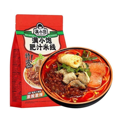 [新货亏本冲销量] 满小饱 肥汁米线 肥汁拉面 云南风味小锅米线 米粉酸辣粉螺蛳粉 袋装方便速食宵夜 激酸激辣自带炸响铃黄豆芽 (310g)