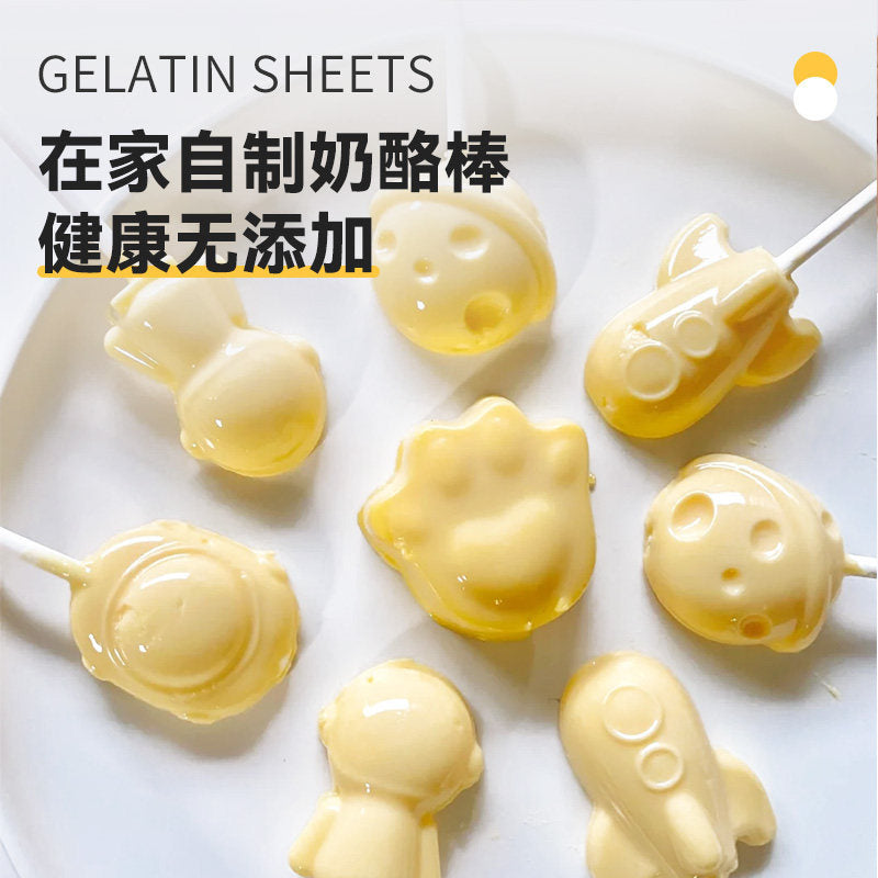 [新货亏本冲销量] 焙小姐 吉利丁片 凝胶片 明胶片 布丁烘焙材料 可食用慕斯蛋糕明胶奶酪棒 Gelatin Leaves Gelatine Sheets for Baking Mousse & Pudding (25g)