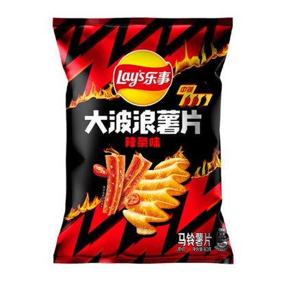[新货亏本冲销量] 乐事 大波浪薯片 辛辣味 鱿鱼味 鸡翅味 五花肉味 Lay's Wave Potato Chips (40g)